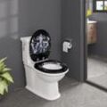 Premium Toilettensitz Toilettendeckel mit Absenkautomatik WC-Sitz aus mdf Holzkern Universal Softclose Scharnier Klodeckel Antibakteriell Desgin