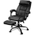 Bürostuhl Drehstuhl Chefsessel Home-Office Gaming-Stuhl mit Rollen und Armlehne Schreibtischstuhl Drehstuhl Mit Kopfkissen einklappbaren Füßen und