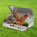 Futterautomat hühner Futterspender Geflügel hühnerfutter automat aus Verzinkter Stahl 5KG futterspender mit Automatisches Pedal und Wasserfest