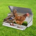 Tolletour - Futterautomat Hühner Hühnerfutterautomat aus Verzinkter Stahl 5KG Futterspender Futtertrog mit Automatisches Pedal und Wasserfest Decke