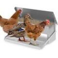 Futterautomat Hühner Hühnerfutterautomat aus Verzinkter Stahl 5KG Futterspender Futtertrog mit Automatisches Pedal und Wasserfest Decke Hühnerfutter