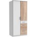 Kleiderschrank WIMEX "Click", weiß (weiß, struktureichefarben hell), B:90cm H:199cm T:58cm, Schränke, Drehtürenschrank Kleiderschrank, ohne Spiegel