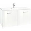 Waschbeckenunterschrank WELLTIME "Ravenna", weiß (weiß, weiß), B:80cm H:54cm T:48cm, Schränke, Badmöbel, Waschtisch inkl. Waschbecken, Breite 80 cm