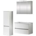 Badezimmer-Set WELLTIME "Kaunas", weiß (matt weiß, weiß), B:120cm H:200cm T:49cm, Kastenmöbel-Sets, bestehend aus Waschtisch-Set mit Midischrank, Breite 120 cm