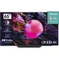 HISENSE LED-Fernseher, F (A-G), grau (anthrazit), 65, Fernseher