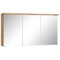 Spiegelschrank WELLTIME "Ravenna", braun (eichefarben), B:120cm H:66cm T:20cm, Holzwerkstoff, Schränke, Breite 120 cm, mit LED Beleuchtung