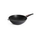 Wok WOLL "Diamond Lite Wok", grau (anthrazit), H:9cm Ø:32cm, Pfannen, abnehmbarer Griff, Induktion