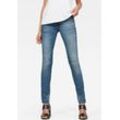Skinny-fit-Jeans G-STAR "Lynn Mid Waist Skinny", Damen, Gr. 27, Länge 30, blau (schwarz used), Denim/Jeans, Obermaterial: 92% Baumwolle, 6% Elastomultiester, 2% Elasthan, modisch, skinny fit lang, Jeans, moderne Version des klassischen 5-Pocket-Designs