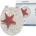 WC-Sitz SCHÜTTE "RED STARFISH", bunt, B:370cm L:430cm, MDF - Mitteldichte Holzfaserplatte, Holz, WC-Sitze, High Gloss mit MDF Holzkern, mit Absenkautomatik