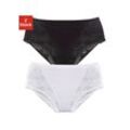 Formslip PETITE FLEUR, Damen, Gr. 48/50, schwarz-weiß (schwarz, weiß), Obermaterial: 90% Baumwolle, 10% Elasthan (LYCRA SPORT). Miedereinsatz: 90% Polyamid, 10% Elasthan. Spitze: 90% Polyamid, 10% Elasthan, unifarben, Unterhosen, Bodyforming Slip aus elastischer Baumwolle