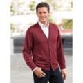 Cardigan MARCO DONATI, Herren, Gr. 62, rot (bordeaux), 100% Schurwolle, unifarben, Langarm, Strickjacken
