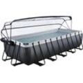 Framepool EXIT "inkl. multifunktionaler Poolabdeckung", schwarz, B:250cm H:122cm L:540cm, Schwimmbecken, BxLxH: 250x540x122 cm, mit Sandfilterpumpe & Sicherheitsleiter