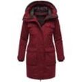 Winterjacke NAVAHOO "Eissturm 14", Damen, Gr. M (38), rot (bordeaux), Material: 100% Polyester, gerade hüftbedeckend, weit gerader Abschluss, Jacken, Wasserabweisende Jacke mit Kapuze