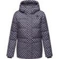 Steppjacke RAGWEAR "Wikesh Print", Damen, Gr. 4XL (48), lila (lavender), Obermaterial: 100% Polyester, Innenfutter: 100% Polyester, Wattierung: 100% Polyester, modisch, gerade Po-bedeckend, hoch geschlossener Ausschnitt, Langarm Ärmel ohne Ärmelschlitz Strickbündchen, Jacken, Wasserdichte Damen Winterjacke mit Hahnentritt-Muster