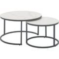 Couchtisch STOLKOM "Gino", schwarz-weiß (weiß, schwarz, schwarz, weiß), Tische, 2-er Set Keramik, Tisch marmoriert