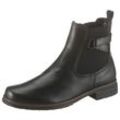 Chelseaboots GABOR, Damen, Gr. 36, schwarz, Kalbsleder, unifarben, klassisch, Schuhe, Blockabsatz, Stiefelette, Businessmode mit Stretcheinsatz