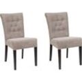 Esszimmerstuhl HOME AFFAIRE "Queen BESTSELLER", grau (grau, wenge), B:46cm H:93cm T:64cm, Polyester, Stühle, Polsterstuhl mit Knopfheftung, 2er, 4er oder 6er Set
