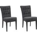 Esszimmerstuhl HOME AFFAIRE "Queen BESTSELLER", grau (anthrazit, wenge), B:46cm H:93cm T:64cm, Polyester, Stühle, Polsterstuhl mit Knopfheftung, 2er, 4er oder 6er Set