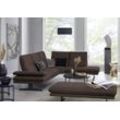 Ecksofa W.SCHILLIG "broadway, Designsofa, toller Sitzkomfort, zeitlos, elegant, L-Form", braun (mocca s37), B:284cm H:94cm T:224cm, Stoff S37 (100% Polyester): Luxus-Microfaser in Lederoptik, Sofas, Ecksofa, Sitztiefenverstellung, Kopfteil- & Seitenteilverstellung, Breite 284cm