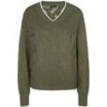 Legerer V-Pullover BASLER grün, 38