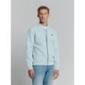 Sweater NO EXCESS "No Excess Piqué-Sweatshirt mit Vollreißverschluss", Herren, Gr. L, blau (pastellblau), 49% Polyester, 45% Baumwolle, 6% elasthan, Sweatshirts
