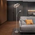 LED-Stehlampe Willis, nickel, Höhe 180 cm, Metall CCT Dimmer