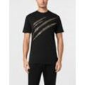 T-Shirt PLEIN SPORT "Scratch", Herren, Gr. 4XL, schwarz (0293, schwarz, lightgold), Obermaterial: 100% Baumwolle, Shirts
