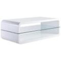 Carryhome Couchtisch , Weiß Hochglanz , Glas, Holzwerkstoff , rechteckig , 60x40x120 cm , Wohnzimmer, Wohnzimmertische, Couchtische, Couchtische Glas
