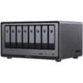 UGREEN NAS-Gehäuse "NASync DXP8800 Plus", grau (grau, schwarz), B:36cm H:20cm T:25,8cm, NAS-Server
