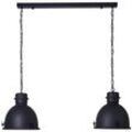 BRILLIANT Pendelleuchte "Kiki", schwarz (schwarz korund), H: 121cm, Lampen, Hängelampe 2flg schwarz korund