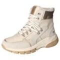 Winterboots MUSTANG SHOES, Damen, Gr. 37, beige (ecru), Lederimitat, sportlich, Schuhe, Schnürboots, Outdoorboots, Warmfutter, mit Schaftrandpolsterung