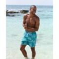 Badeshorts CHIEMSEE "Esra", Herren, Gr. M (50), N-Gr, grün (türkis, bedruckt), Polyester, bedruckt, Badehosen, mit Dschungelprint