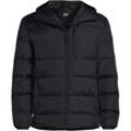 Daunen-Steppjacke mit Kapuze, Herren,  Schwarz, Polyester/Nylon/Daunen, by Lands' End