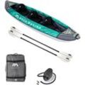 Schlauchboot AQUA MARINA, blau (türkis, blaugrün, grau), KleinbooteB:90cm H:50cm L:380cm, Kunststoff, Vinyl, Komplett Set mit Tragerucksack und Fußpumpe, B:90cm H:50cm L:380cm