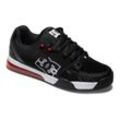 Sneaker DC SHOES "Versatile", Gr. 9,5(42,5), schwarz, weiß, athleticrot, Obermaterial: Leder (Kuh) / Futter: Textil / Außensohle: Gummi, Schuhe