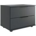 Nachtkommode WIMEX "Rotterdam", grau (graphit), B:52cm H:40cm T:38cm, Sideboards, Nachtschrank einzeln oder im 2er Set, mit jeweils 2 Schubladen