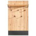 Carryhome Garderobenpaneel , Anthrazit, Eiche Artisan , Holzwerkstoff , 75x128.4x30 cm , FSC MIX , Aufhängemöglichkeit , Garderobe, Garderobenpaneele,