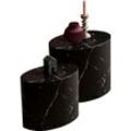 Couchtisch SALESFEVER "Almeria Beistelltisch", schwarz (schwarz marmoroptik), B:48cm H:40cm T:33cm, Tische, oval, in Marmoroptik foliert
