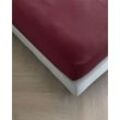 Spannbettlaken KAYORI "Tara", rot, B:200cm L:220cm, Jersey-Elasthan, Obermaterial: 95% Baumwolle, 5% Elasthan (LYCRA), Bettlaken, Spannbettlaken, Hergestellt aus GOTS-zertifizierter Bio-Baumwolle