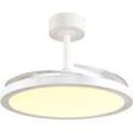 REALITY LEUCHTEN LED Deckenleuchte "KASFJORD mit Ventilator, Deckenventilator mit Licht inklFernbedienung", weiß (weiß matt), 1 flammig, Ø 106,5cm H: 35,0cm,, Lampen, 6 Geschwindigkeiten Timer Vor- & Rücklauf LED dimmbar CCT Nachtlicht