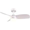 REALITY LEUCHTEN LED Deckenleuchte "HELSINKI mit Ventilator, Deckenventilator mit Licht inkl Fernbedienung", weiß (weiß matt), 1 flammig, Ø 90,0cm H: 40,0cm,, Lampen, 6 Geschwindigkeiten höhenverstellbar Vor-& Rücklauf dimmbar Nachtlicht