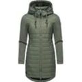 Steppmantel RAGWEAR "Lucinda Long", Damen, Gr. XXXL(46), grün (olivgrün), Obermaterial: 100% Polyester, Obermaterial Ärmel: 100% Baumwolle, Futter: 100% Polyester, Wattierung: 100% Polyester, figurumspielend Po-bedeckend, hoch geschlossener Ausschnitt, Ärmel ohne Ärmelschlitz normaler Saum, Mäntel, Mantel aus modernem Materialmix mit Kapuze