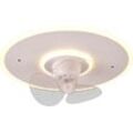 REALITY LEUCHTEN LED Deckenleuchte "Nybro Deckenventilator", weiß (weiß matt), Ø 50,0cm H: 19,0cm, Lampen, Deckenlampe, Ventilator 3 Stufen, Fernbedienung,Lichtfarbe einstellbar
