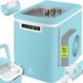 KESSER® Eiswürfelbereiter Eiswürfelmaschine Edelstahl Ice Maker 12 in 24h Zubereitung in 7 min 2,2 Liter Wassertank 2 Eiswürfel-Größen LED-Display Selbstreinigungsfunktion mit Zubehör