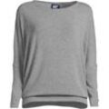 Shirt mit Fledermausärmeln aus softem Viskosemix, Damen,  Grau, Viskose-Mischung/Polyester-Mischung, by Lands' End