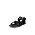 Sandale ECCO "ECCO SAMARA W", Damen, Gr. 39, schwarz, Leder, klassisch, Schuhe, Sommerschuh, Urlaubsandale, Sandalette mit Klettverschluss