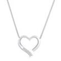 Elli Halsketten - Halskette Herz Liebe Diamant (0.055 ct.) 925 Silbe - Gr. unisize - in Silber - für Damen
