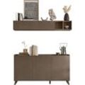 Wohnwand INOSIGN "Tray", braun (bronzo), Kastenmöbel-Sets, Sideboard, 4-teilig
