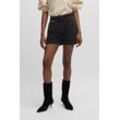 Shorts BOSS ORANGE "C_Taschi-D", Damen, Gr. 40, N-Gr, schwarz (schwarz 001), Web, Obermaterial: 97% Baumwolle, 3% Elasthan, unifarben, casual, Hosen, mit BOSS Metall Logo