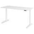 HAMMERBACHER XBHM19 elektrisch höhenverstellbarer Schreibtisch weiß rechteckig, C-Fuß-Gestell weiß 180,0 x 80,0 cm